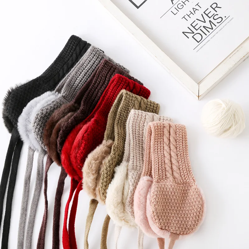 Зимний детский шарф, наушники, Флисовая Повязка на голову, обогреватель для ушей, детские вязаные теплые наушники