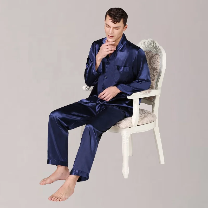 Men Satin Pajamas Set soft fabric so popular men sleepwear night wear mix color and size