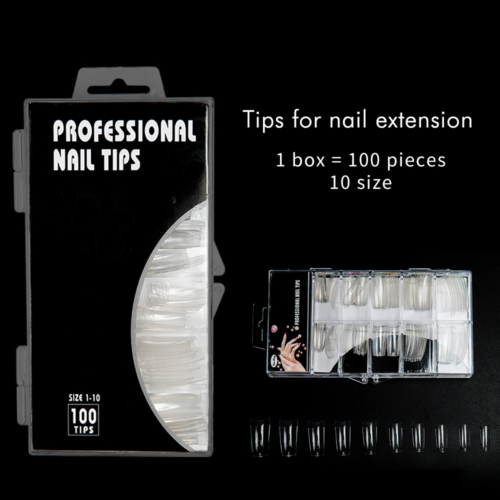 УФ-гель акриловые накладные ногти 100 шт. искусственные ногти 10 размеров разные цвета для полигеля