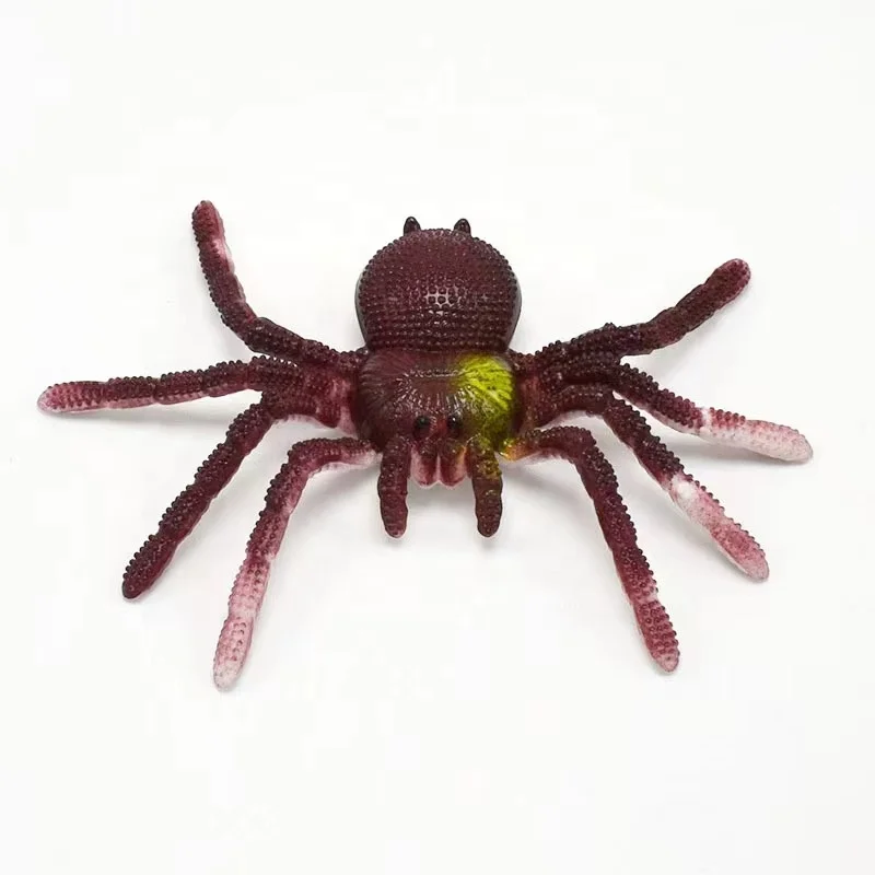 Wholesales TPR Super Stretchy Realistic Colorful Rubber Spiders Toys Party Plastic Rubber Spider Toy