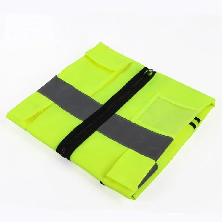 Jinda Traffic Safety Reflective Vest Emergency Safety Vest Vest With Pockets And Zipper