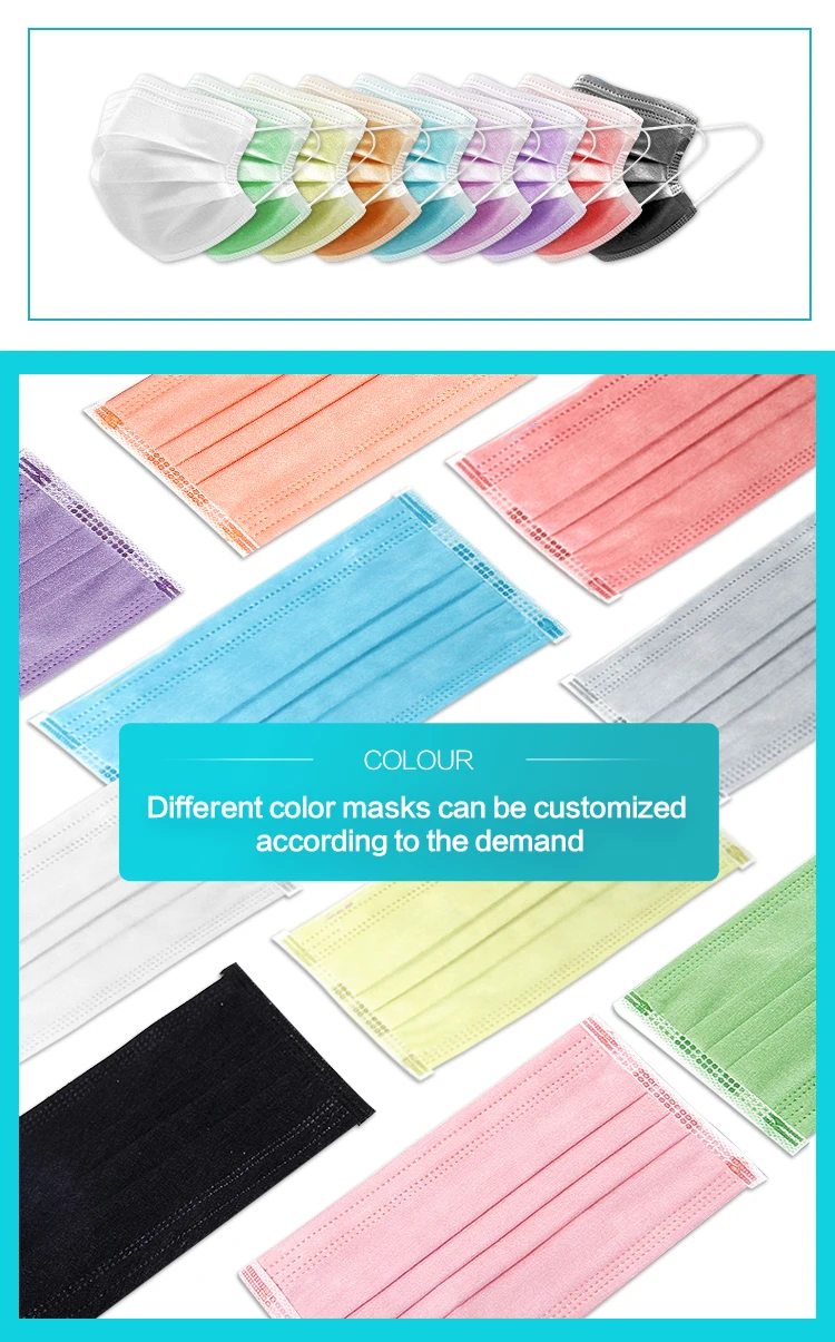 
Printed 3Ply Disposable Face Masks Coloured 