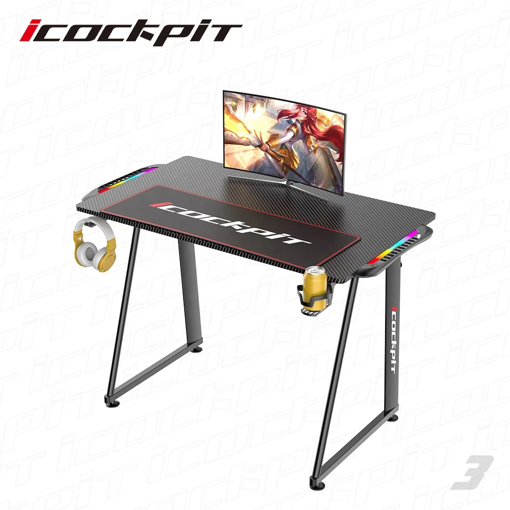 
icockpit This is the Most Cost effective Cheap Gaming Desk Gaming Table with RGB PC Computer Gaming Desk 