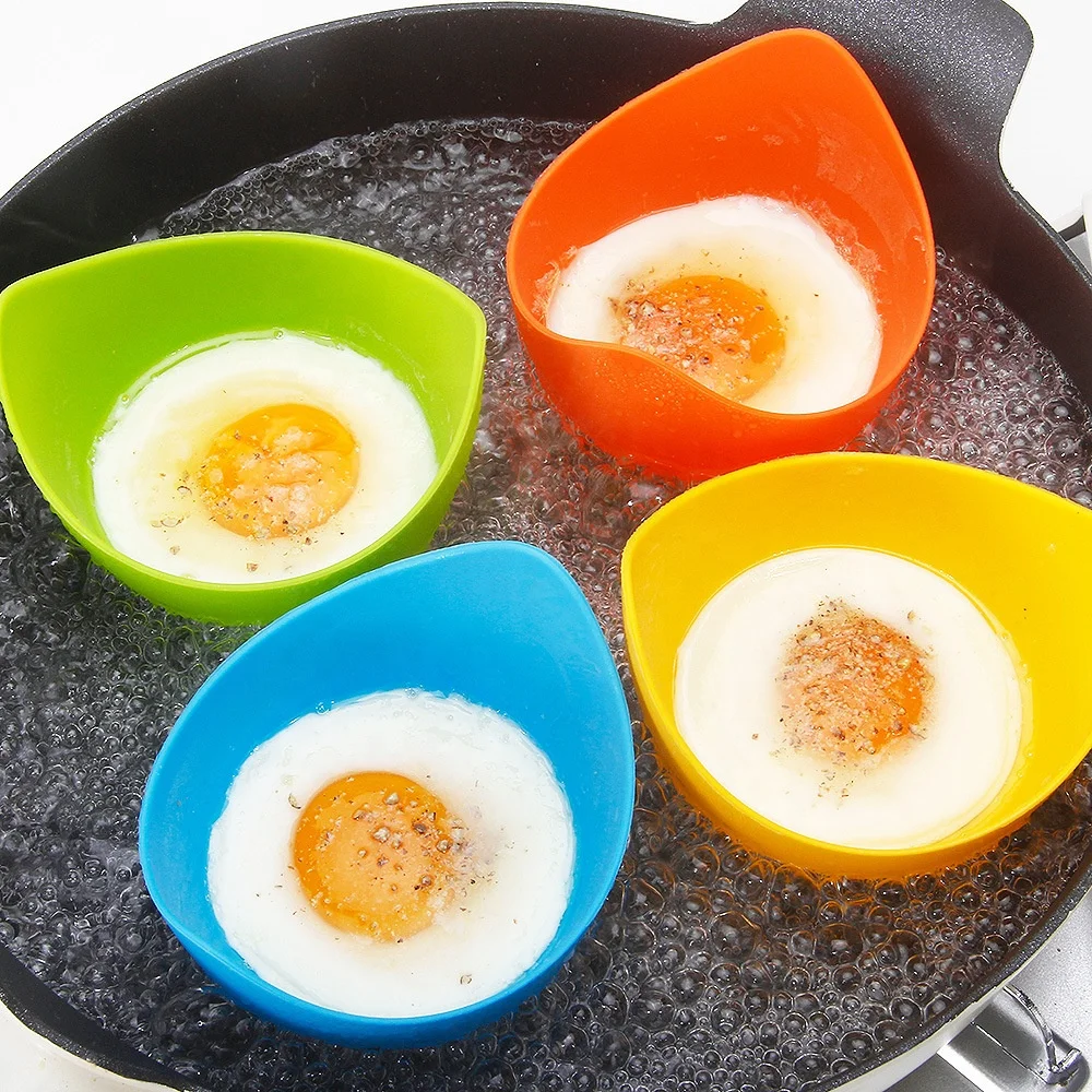 Non-Stick Dishwasher Microwave Safe Silicone Egg Cooking Poaching Poacher Cups Cooker Steamer
