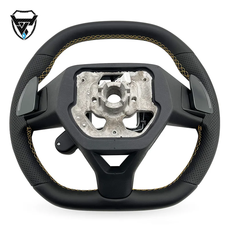 Leather yellow line one key start modified steering wheel suitable for MG MG7 MG5 MG4 EV ZC-MJ-14