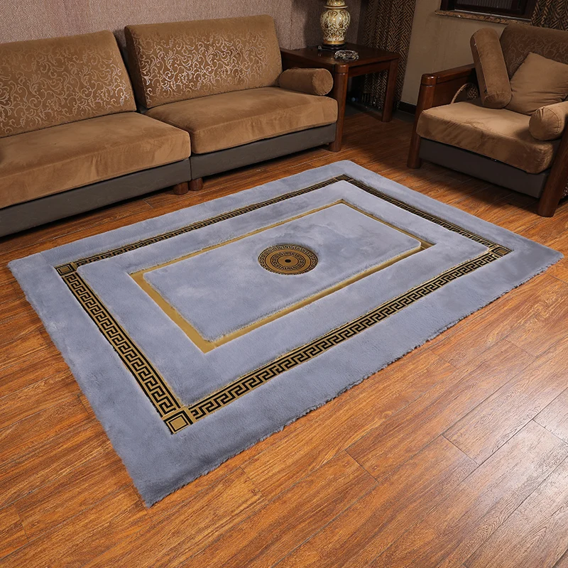 Faux Rabbit Fur Area Rug Shaggy Wool Carpet for Bedroom Living Room Home Decor Bedside Rug Extremely Comfortable Floor Mats