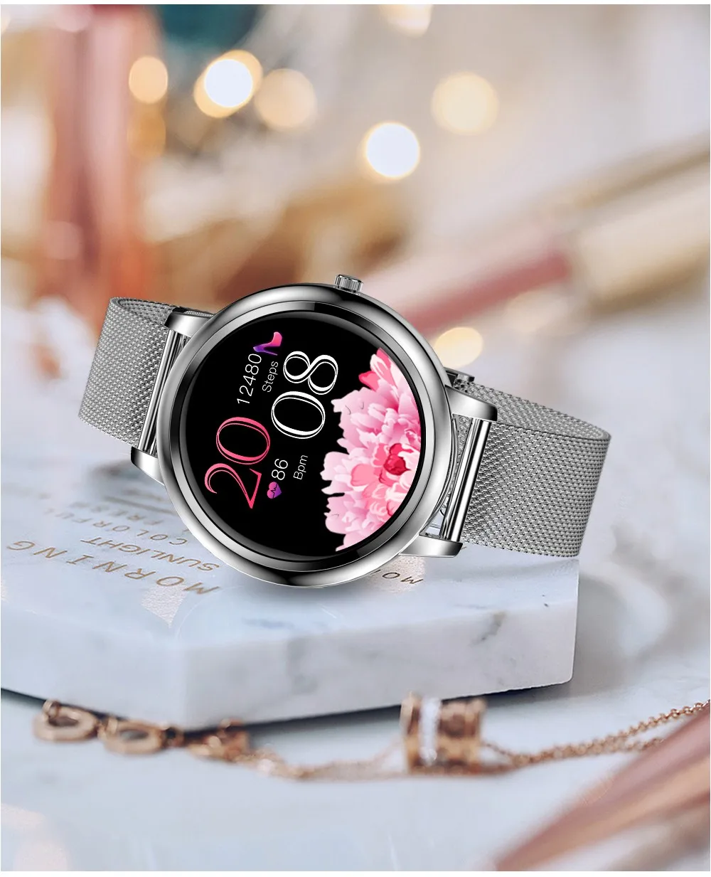 Customized Logo Men Women Smartwatch Sport Android IOS Smart Watch Round Screen Mobile Phone
