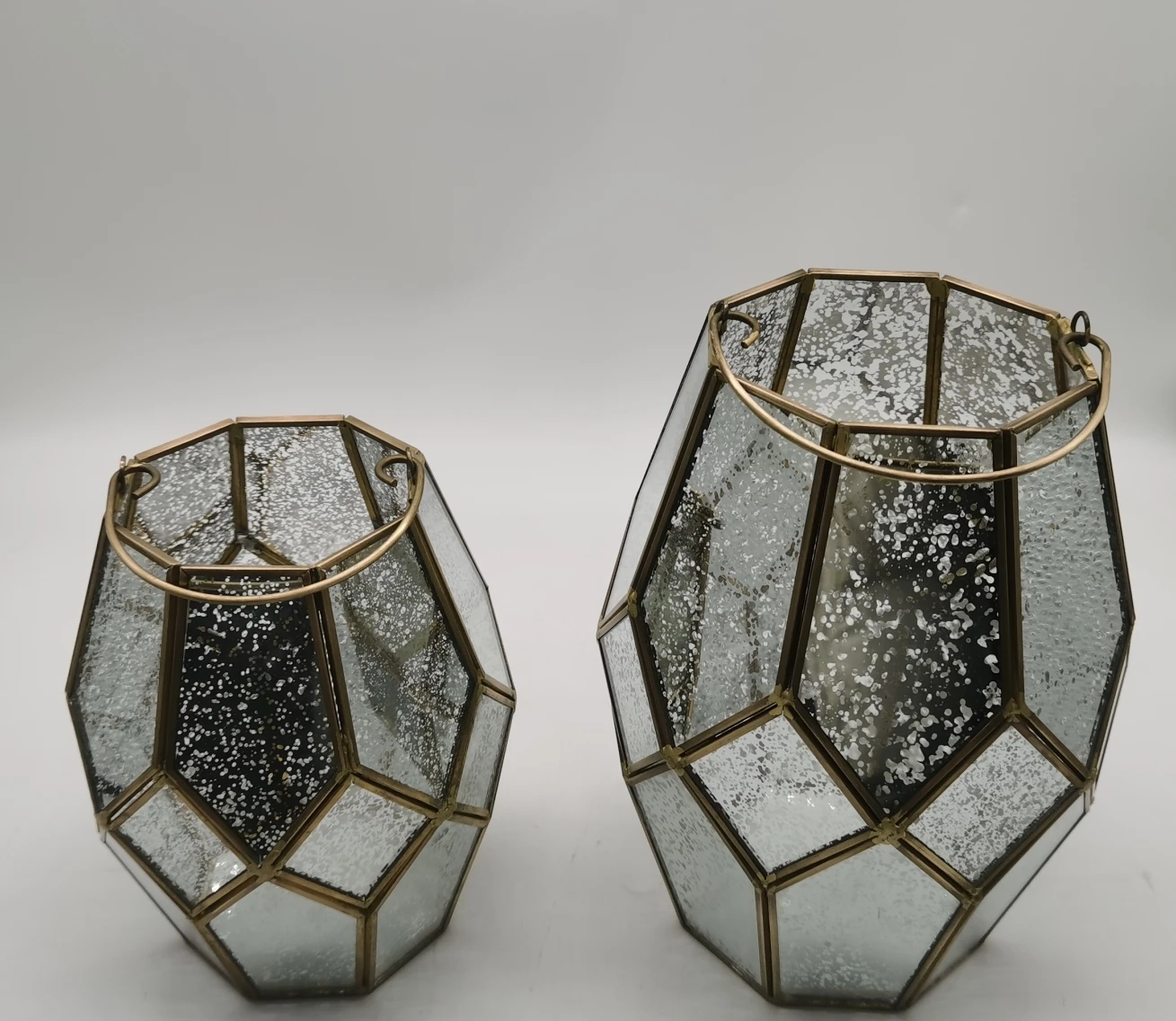 Стеклянные металлические фонари Mercury стеклянный античный фонарь Золотой металлический образец доступный прозрачный праздничный Декор