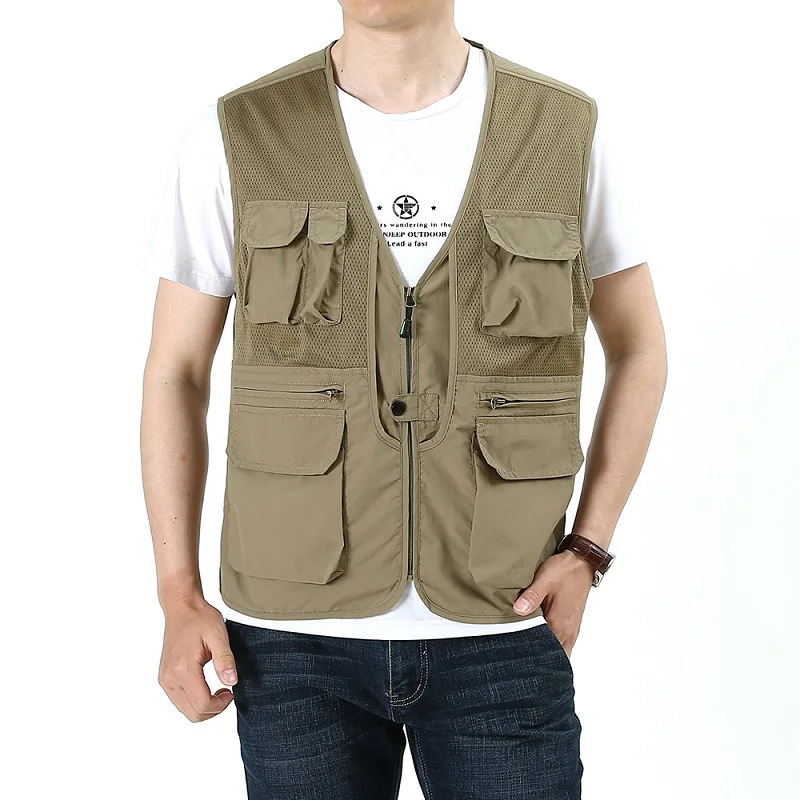 outdoor   Camping Vest breathable Quick-Drying  Men Waistcoats custom fly fishing backpack vest  with Multi Pocket