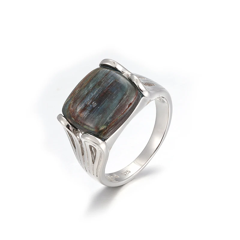Wholesale double kyanite quartz rings teardrop blue gemstone rings gold and silver plated rings for women elegant Christmas