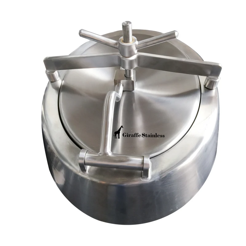 Oval manhole inwards opening 580x480 stainless steel SS304
