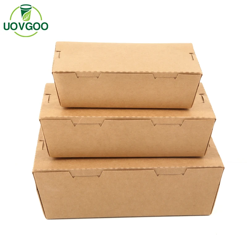 Biodegradable Paper Food Box Take Away Food Box Paper Lunch Box For Fast Food Packaging