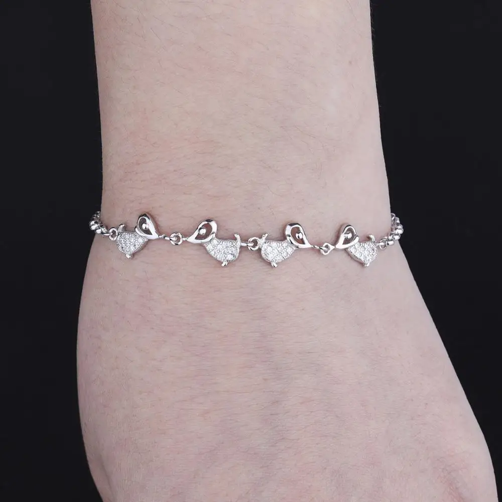 Wholesale Jewellery 100% 925 Sterling Silver Simple Heart Stick Chain Bracelet For Women Fashion Charm Custom Gold Party Gift Je