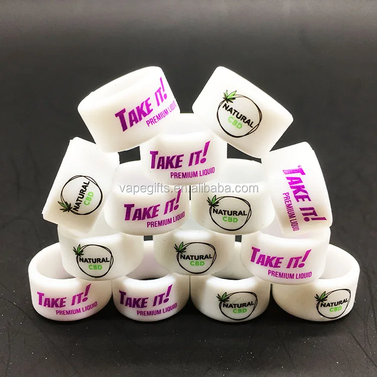 Custom printing logo 10mm diameter silicone bands vape ring holder