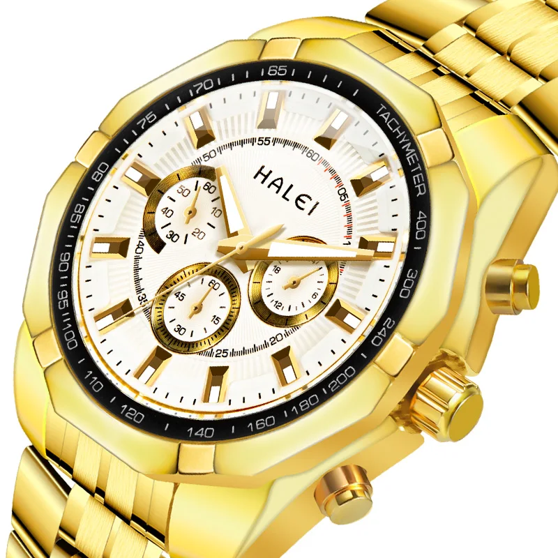 STAR RUDDER 3007M HALEI premium luxury men wrist watch,gold wrist watch stainless steel,round dial quartz mens watch luxury