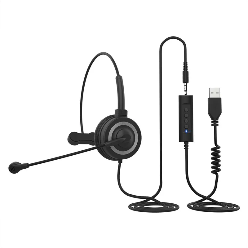 
Telecommunication Headset PC Stereo wired Headphone Noise Canceling for call center skype online meeting for office for tablet 