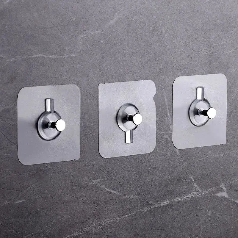 Pvc Strong Adhesive Nails Wall Hook Up Kitchen Bathroom Transparent Hook Hole-free Hook