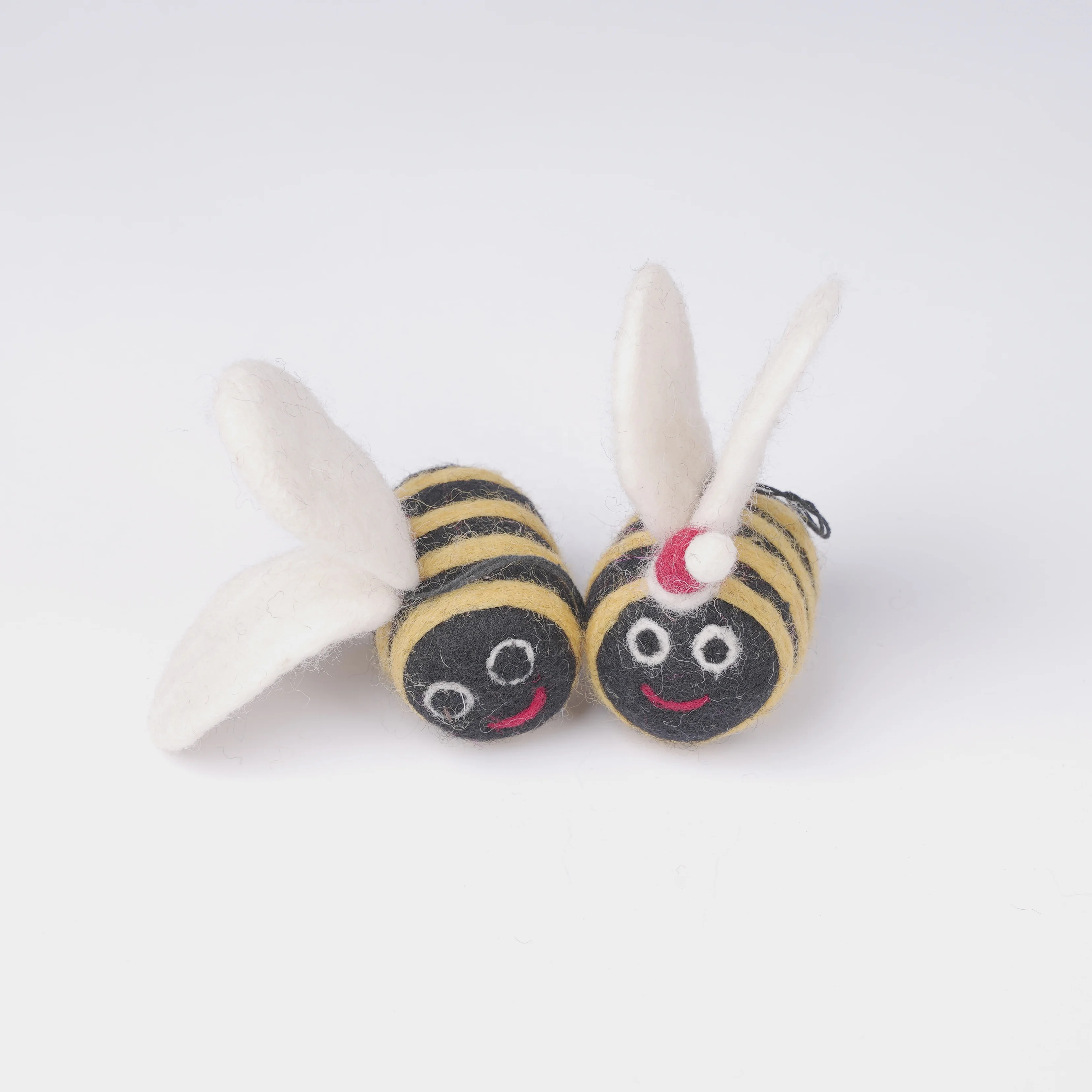 Felted Bee Christmas Decorations handmade using merino wool 100% authentic DIY Home Decorations