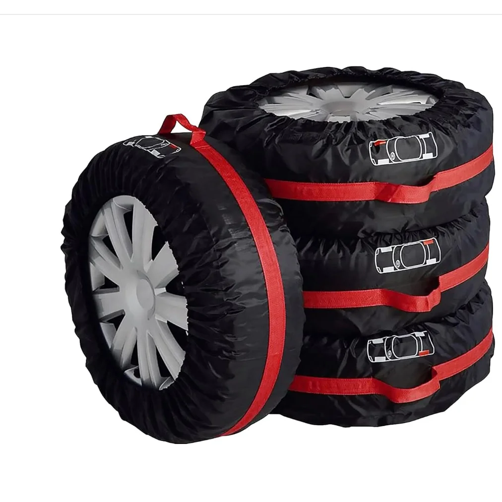 210D oxford adjustable tire cover ,4pc/set spare wheel cover winter and summer tire storage bag tire tote