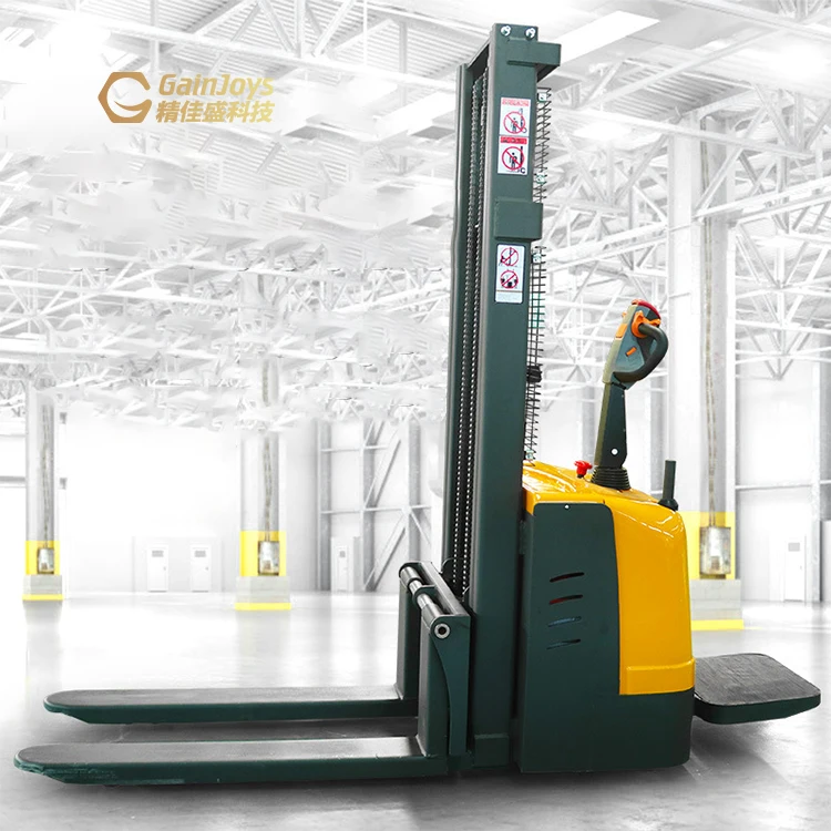 Small Electric Stacker Forklift lifting semi electric stackers pallet stacker walking type electric stacking truck forklift