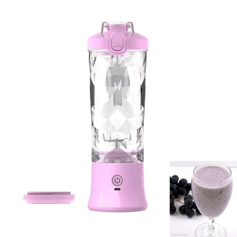 Portable Mini Electric Juicer Blender Personal Rechargeable New Machine Fruits Car Hotel Outdoor USB Power Push Button Household