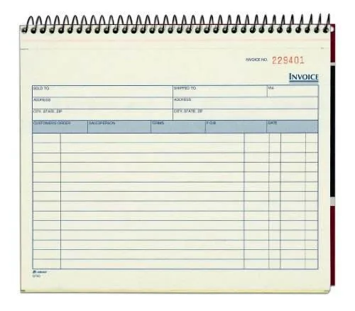 High Quality Receipt Book Free Sample China Manufacturer