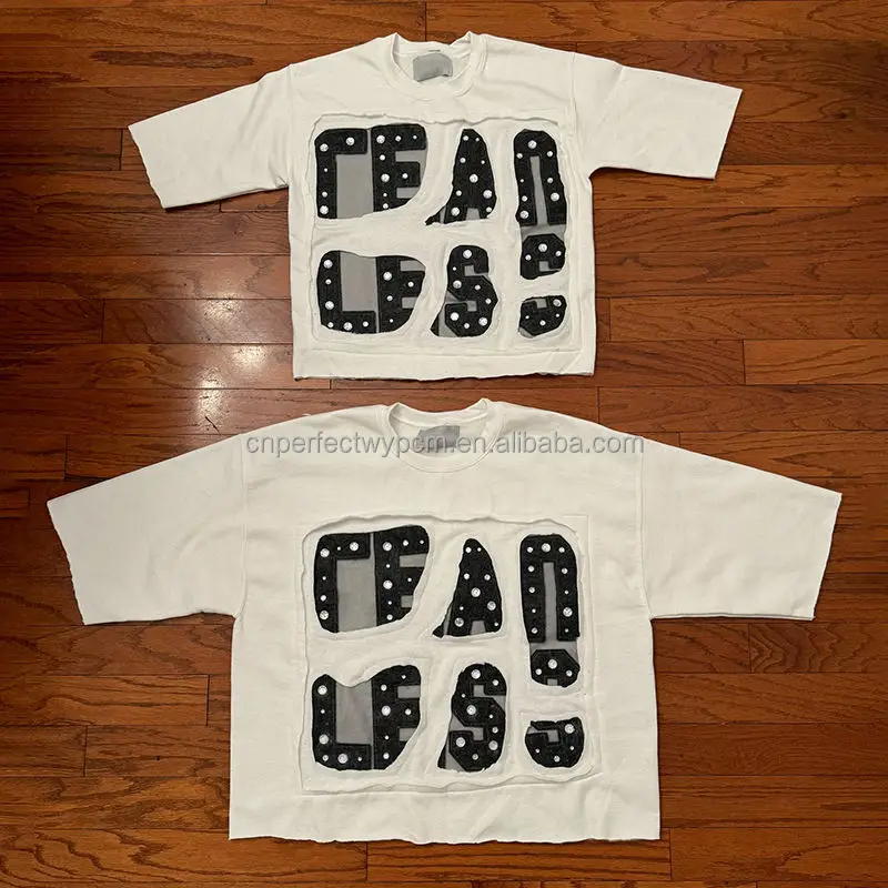 High Quality Oversized Heavy Unisex Cotton Custom Cut Sew T-shirt Boxy Streetwear Plain T Shirts Boxy Cropped T Shirt Men