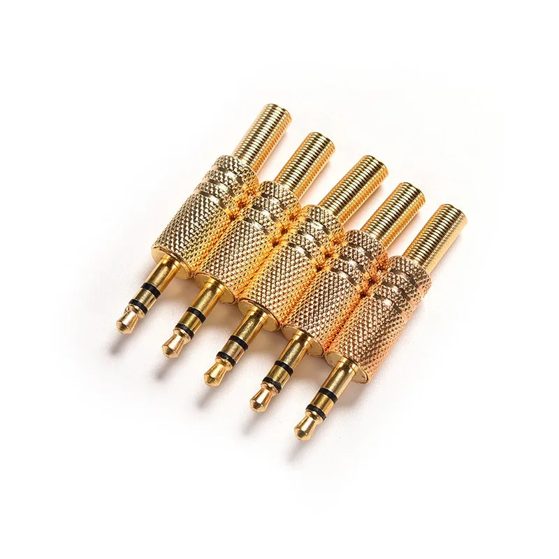 3.5mm Stereo Audio Jack Plug Mini 1/8Inch Jack Plug Headphone Male Plug Coax Cable Audio Adapter Connecter Soldering