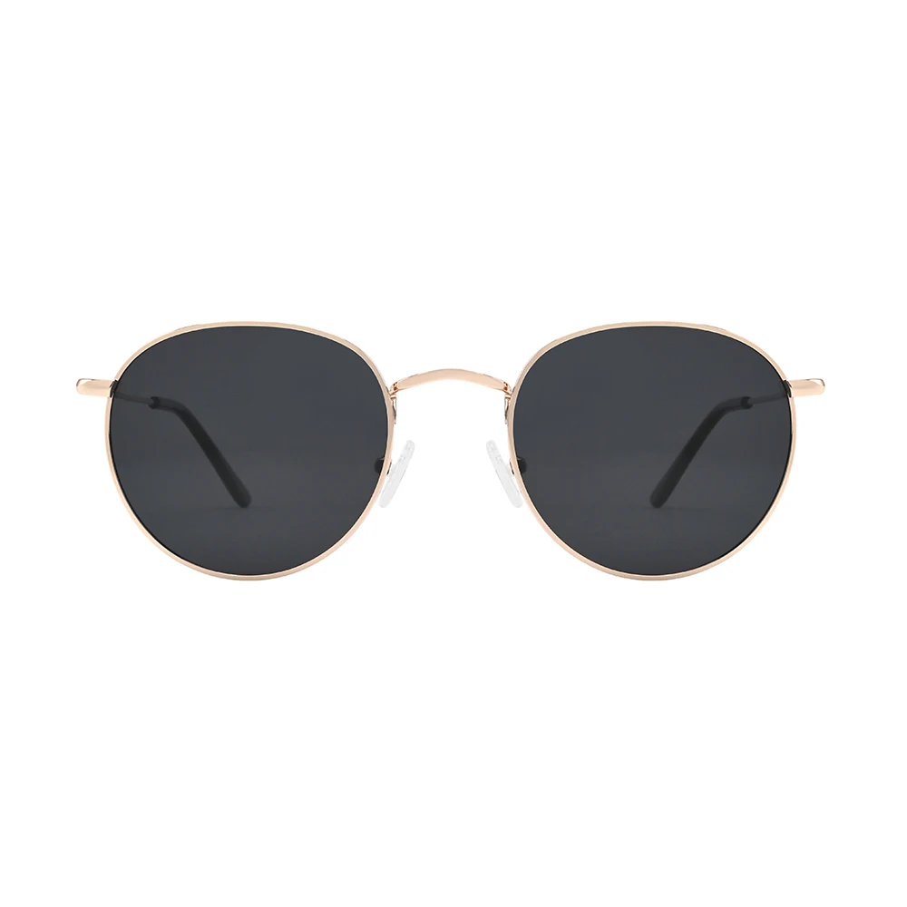 Sunglasses factory wholesale classic round shape frame women fashion polarized metal sunglasses