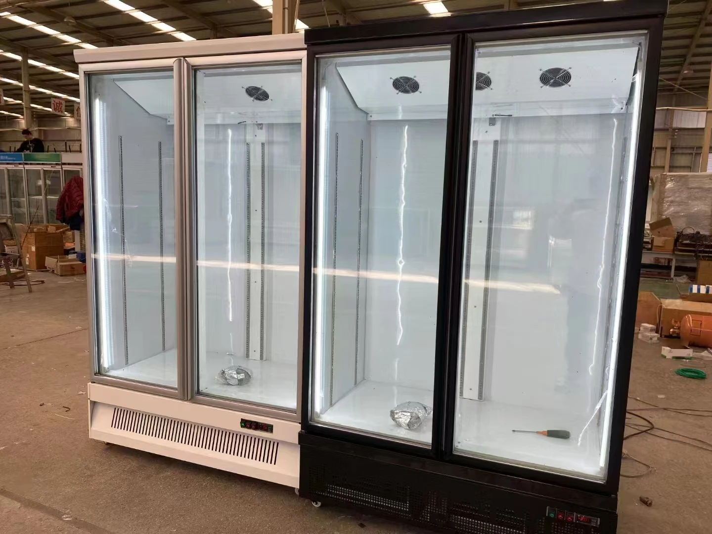 NE-1450CL four glass door display supermarket drinks cabinet auto defog air cooled large refrigerator