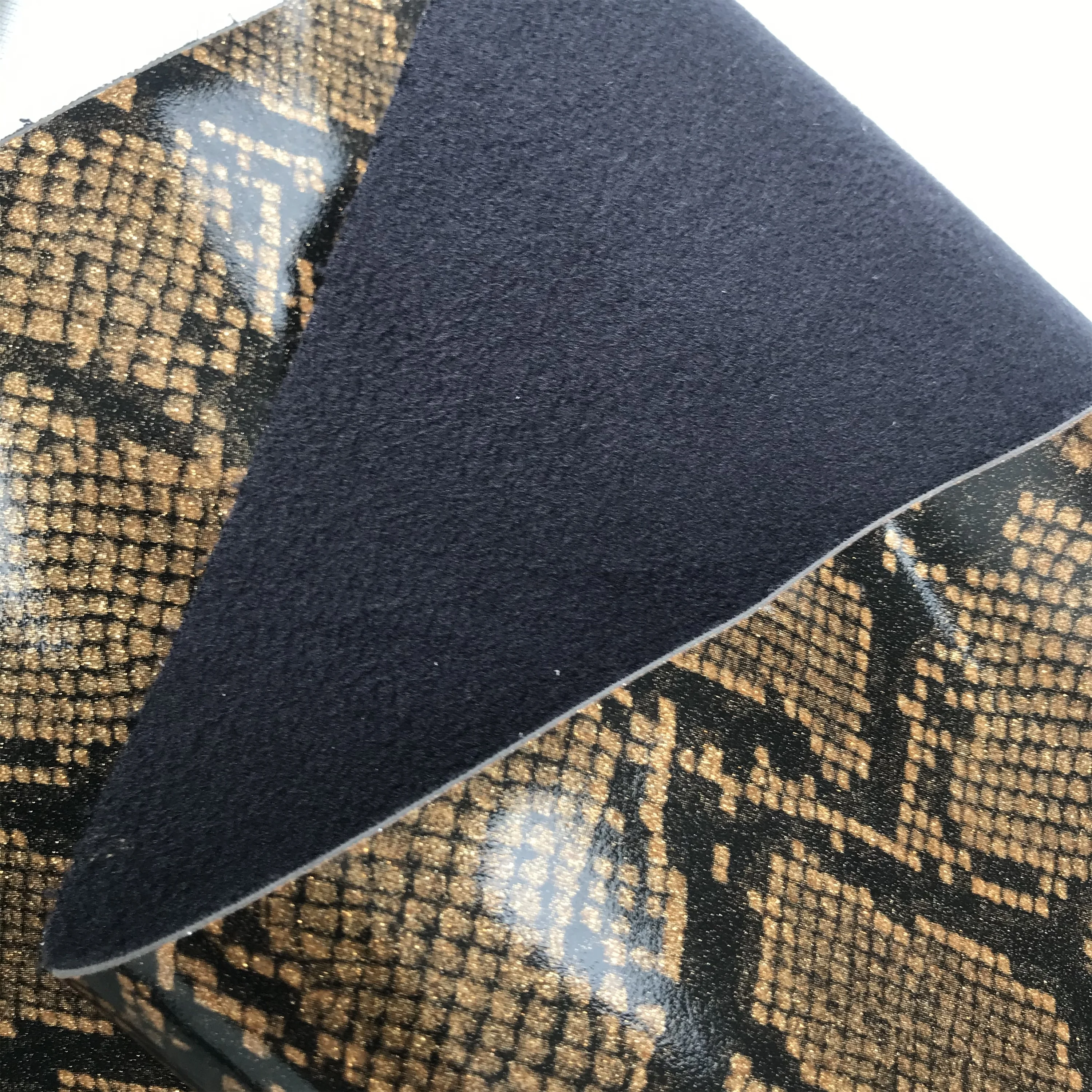 Upholstery snake skin pvc synthetic leather for shoes bags