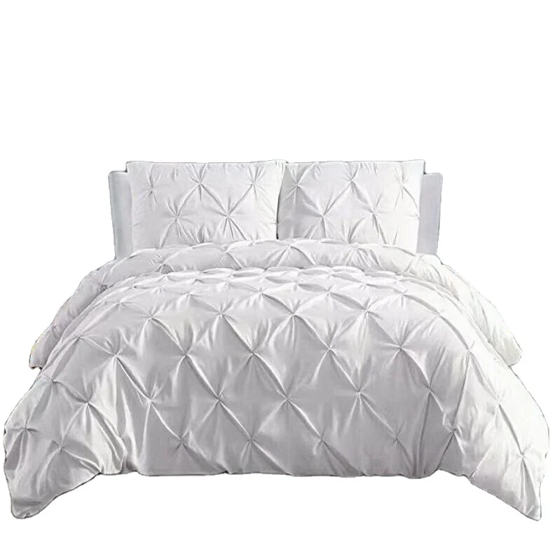 2020 Hot selling 100%cotton wonderful hand made multi pleats bedding set