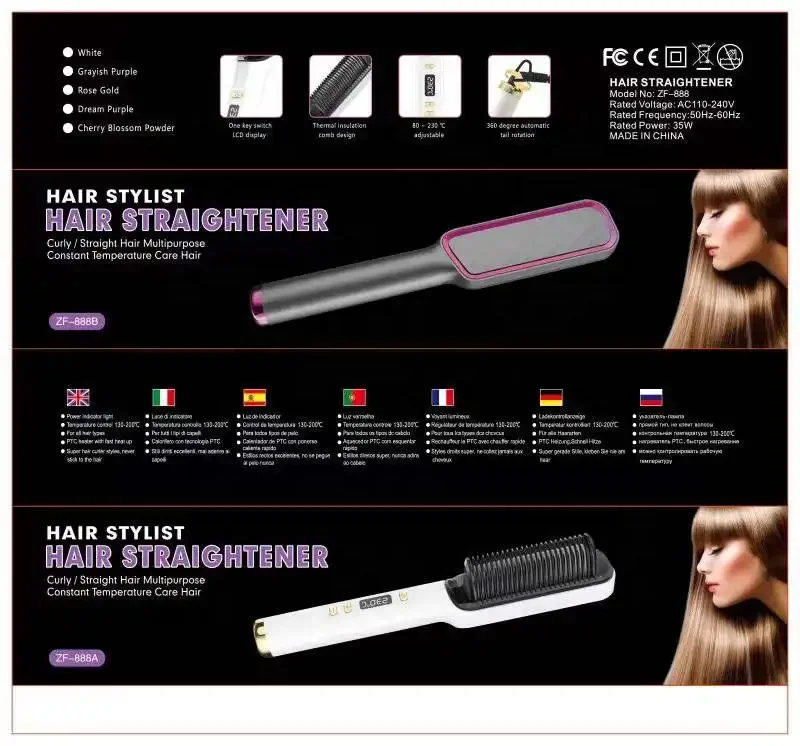 OEM LOGO Multi-function portable Styling Combed hot comb straightener electric hair straightener enzo brush/Beard styling comb
