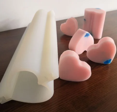 1151 DIY hexagonal oval love column tube embedded 3D silicone soap mold
