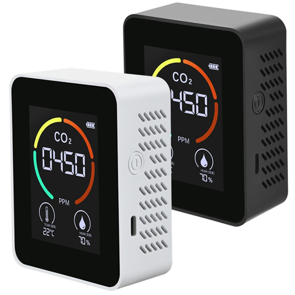 
Air quality CO2 test carbon dioxide meter Gas detector temperature humidity blacklight USB Recharge CO2 Monitor sensor 
