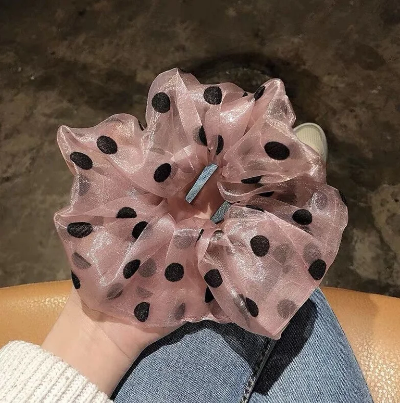 Korean web celebrity wave point large intestine hair circle ins retro style headrope large simple temperament rubber band