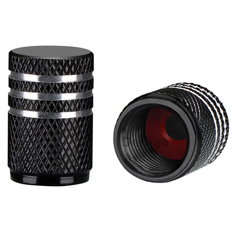 Metal car tire valve stem caps aluminum alloy anodized universal wheel air dust covers colorful tire caps knurling barrel