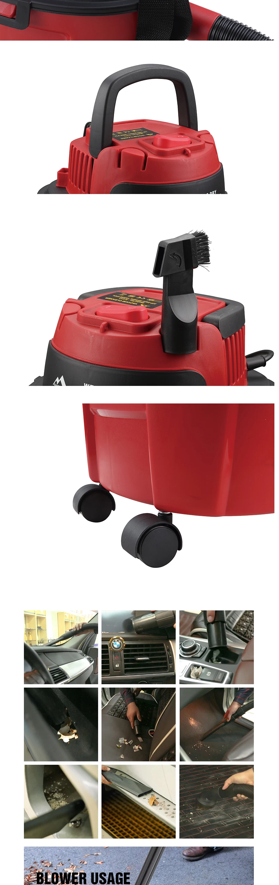2.5 gallon Wet/Dry Vac, Portable Shop Vacuum with Attachments Lightweight, 2.5-gallon wet dry vac offers unparalleled mobility