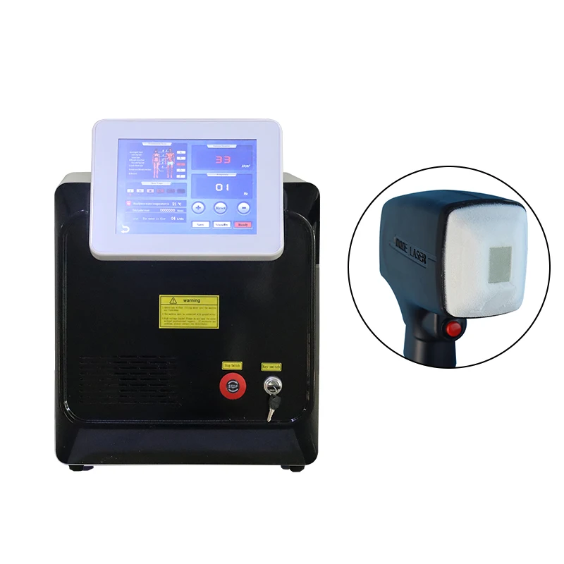 OEM portable ice titanium handle with screen diode hair removal 3 wavelength diode hair removal salon beauty CE equipment