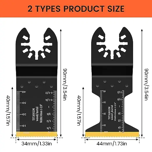 Oscillating Saw Multi Tool Blades Kits Universal Titanium Oscillating Tool Blades for Metal Wood Nails Screws