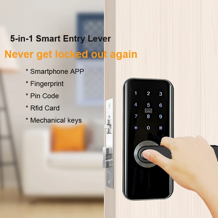 Security Fingerprint Door Lock Waterproof Smart Digital Zinc Alloy For