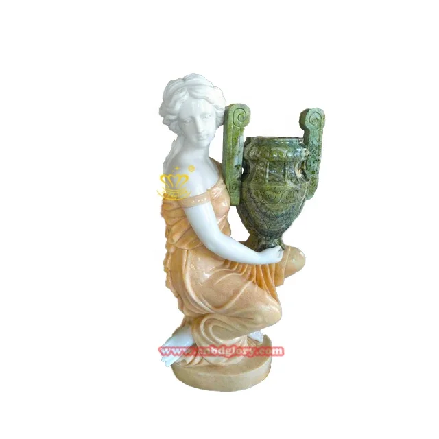 Outdoor Street Landscape Design garden Public decoration art sculpture Marble boy statue stone Flower Pot