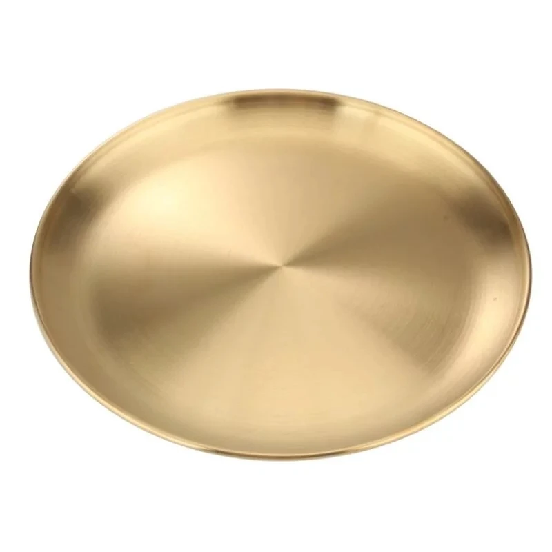 Dinner Plate Metal Soup Basin Dish Cheap Wholesale Polish Stainless Steel Chafing Round Tray