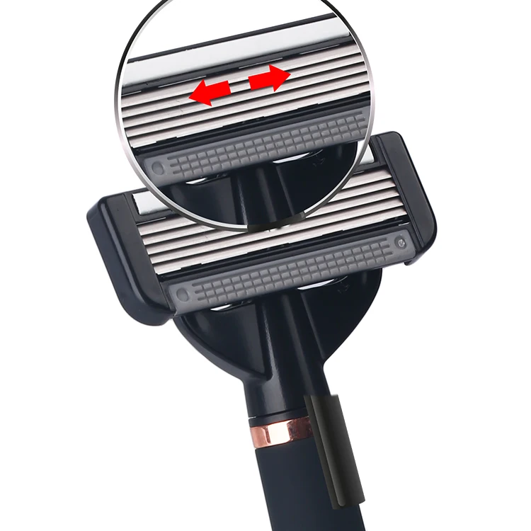 Custom Logo Razor Men Five Blades Safety Razor Metal Handle Shaving Razor