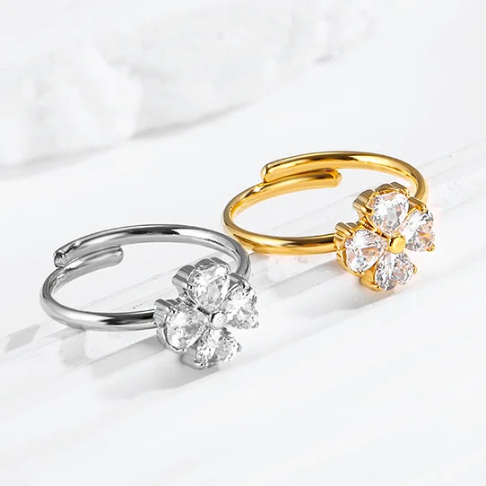 Женское Золотое кольцо из нержавеющей стали 18 карат