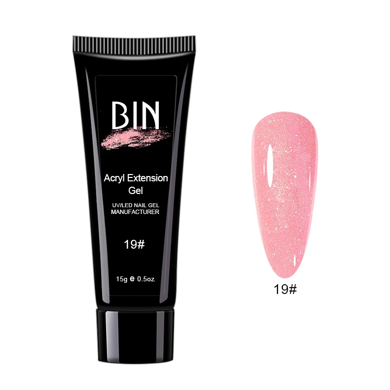 BIN Acrylic Nails Gel Product Glitter Hard Gel Nails Extension Long Lasting Extension Soak Off Gel Acrylic Nail