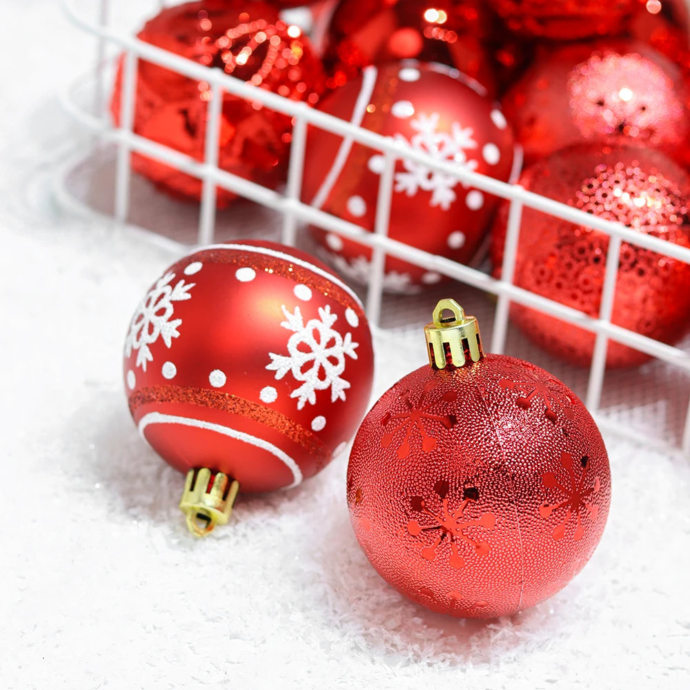 New model   6 cm  Christmas Ball Ornaments Tree Decorations mixed set for Party Bolas de Navidad