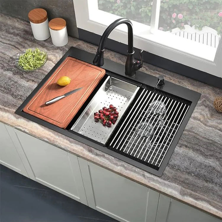 Topmount Kitchen Sink SUS304 Stainless Steel Topmount Kitchen Sink Single Bowl