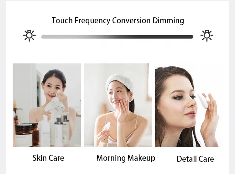 Tri-fold Vanity LED Mirror 1X/2X/3X Magnification 180 Adjustable Rotation LED makeup mirror with  light