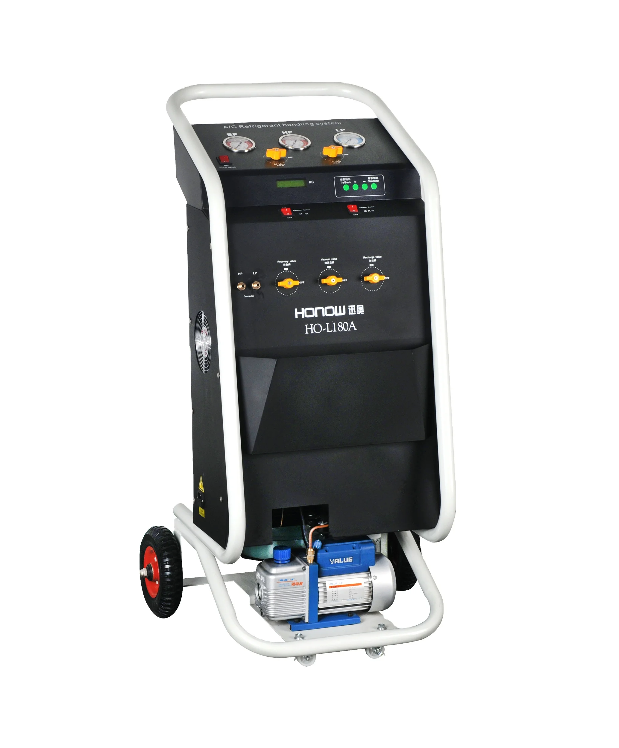 Automobile refrigerant recovery and filling machine